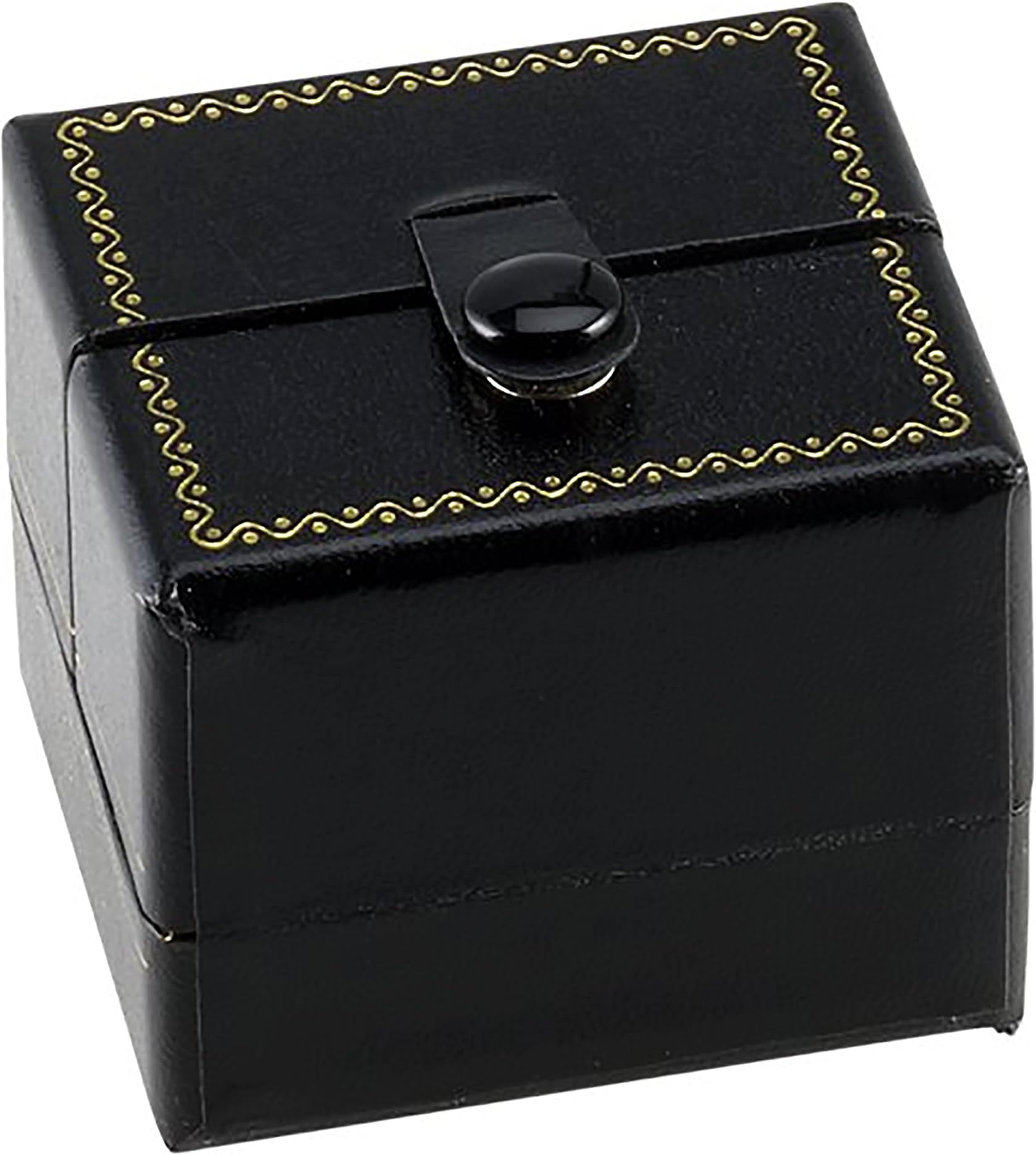 King Ice Classic Cartier Design Leatherette Black Double Doors Ring Gift Box
