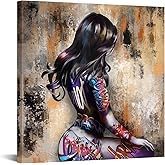 KREATIVE ARTS Canvas Pop Art Wall Art Body Graffiti Street Art Canvas Wall Art Pictures Prints for Living Room Office Home Decoration 24x24inch