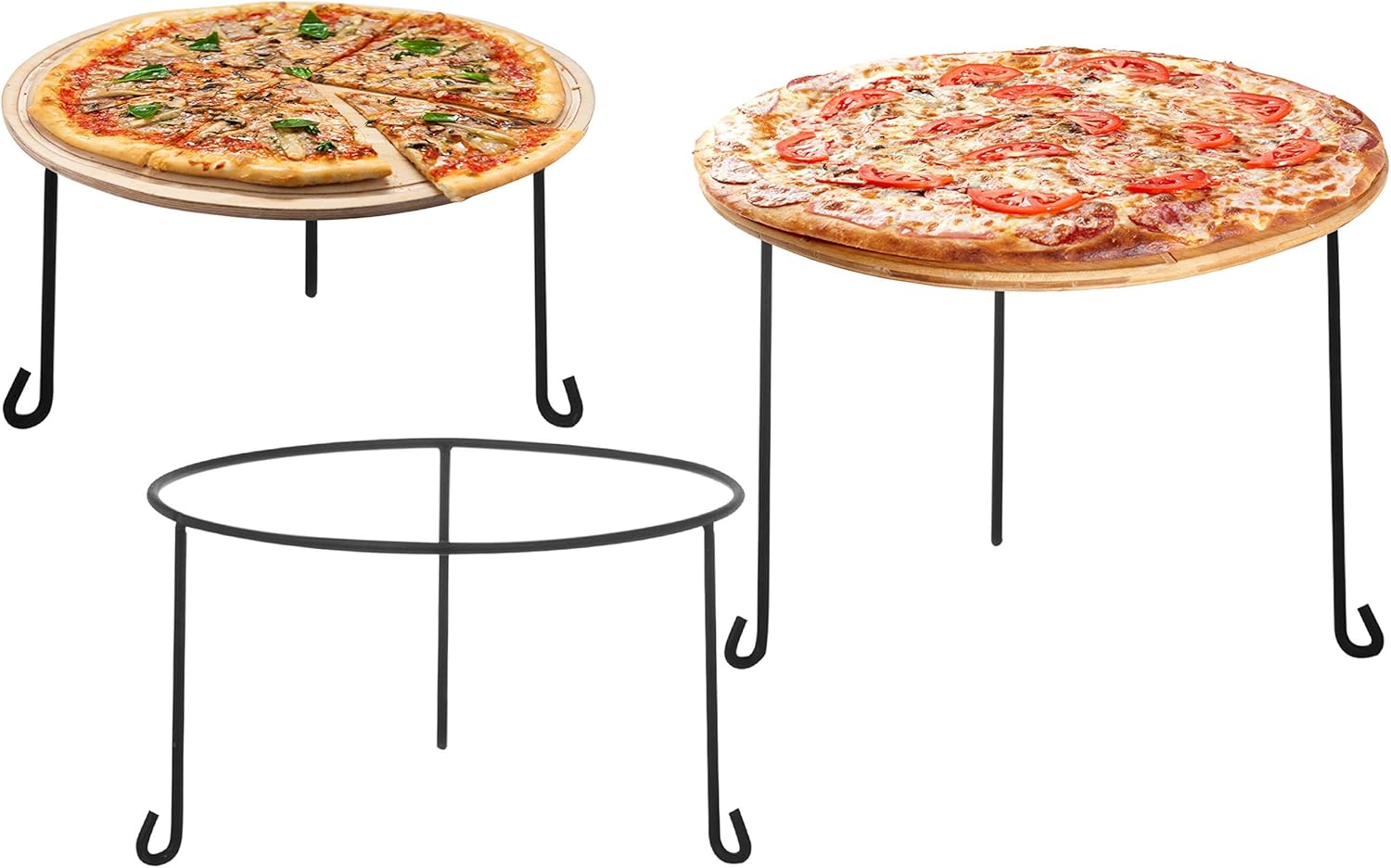 DILNAZ ART Metal Wire Round Pizza Pan Risers Racks, Tabletop Serving