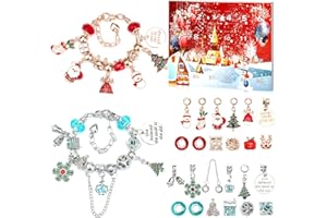 ZEERLIKI Advent Calendar 2024 Girls Bracelet-Christmas Countdown Calendar Charms,24 Days DIY Christmas Charm Bracelet Gifts for Kids