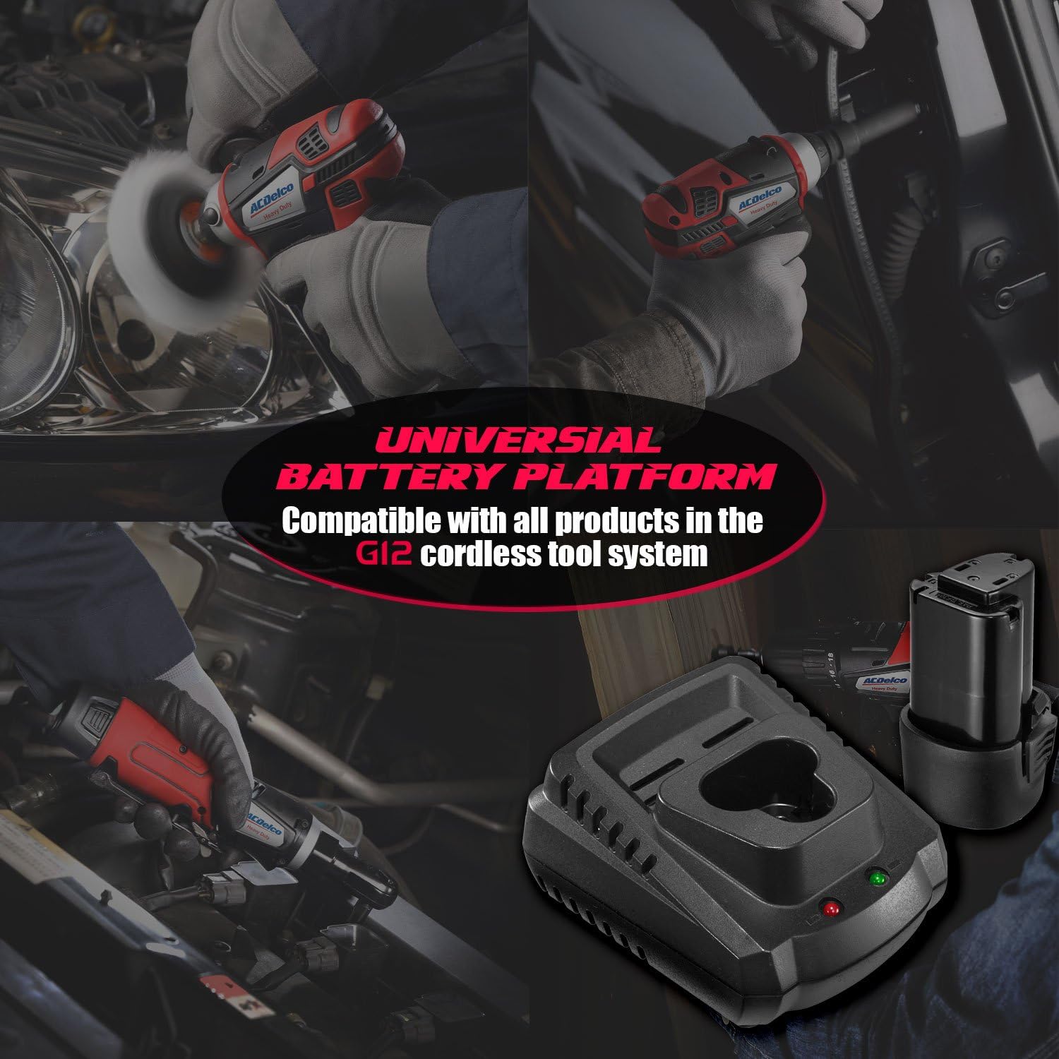 ACDelco ARW1207P G12 Series 12V Cordless Li-ion 1/4” 30 ft-lbs. Torque Ratchet Wrench Tool Kit: Home Improvement