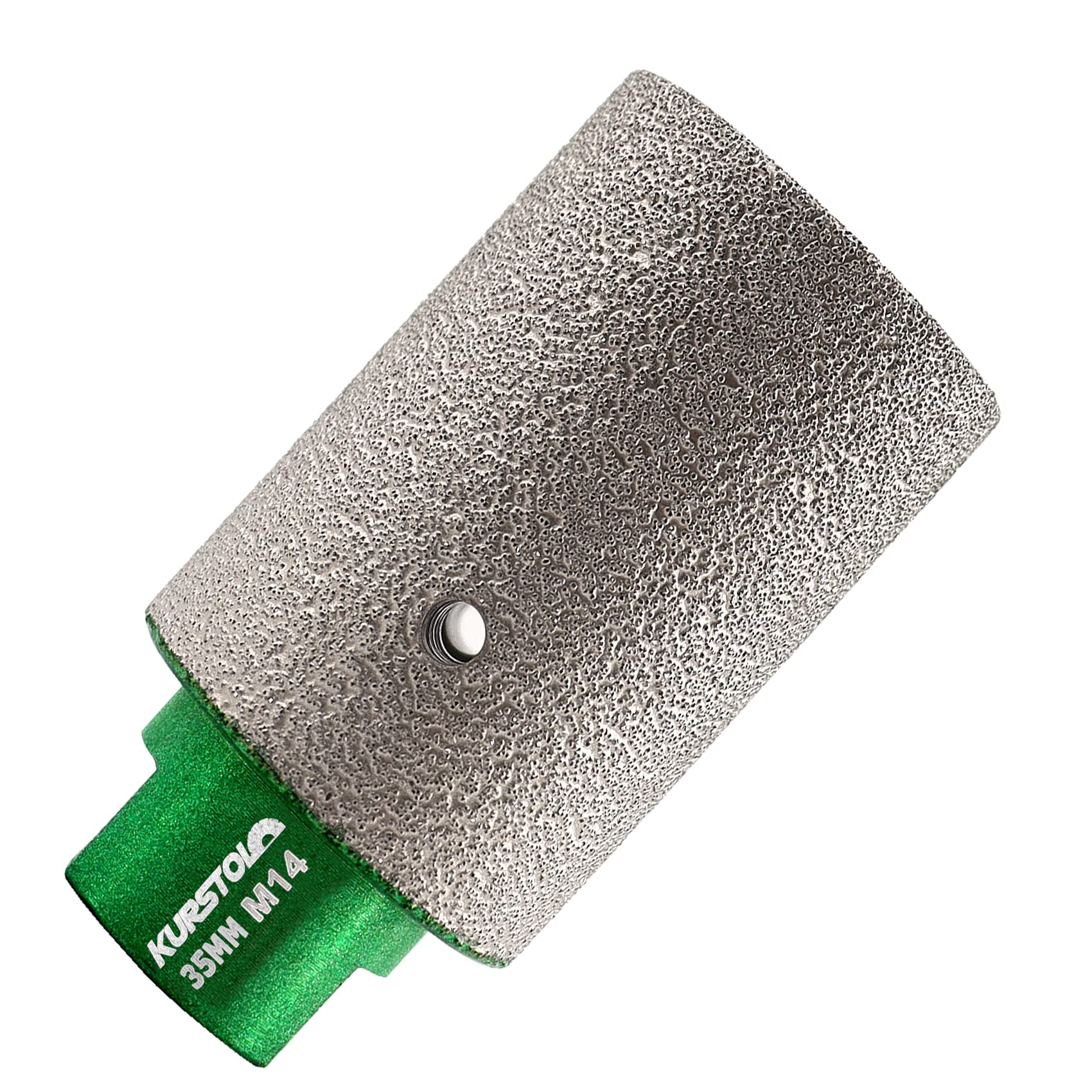 KURSTOL Diamond Finger Milling Bit - Diamond Drum Wheel Dia 35mmXM14 Thread for Enlarging Shaping Round Bevel Existing Hole of Porcelain, Hard Ceramic, Granite, Marble Flat