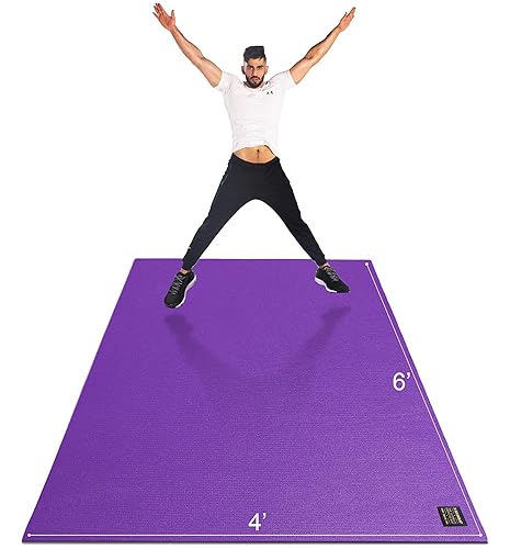 GXMMAT Large Exercise Mat 6'x4'/6'x5'/6'x6'(7mm), Thick Workout