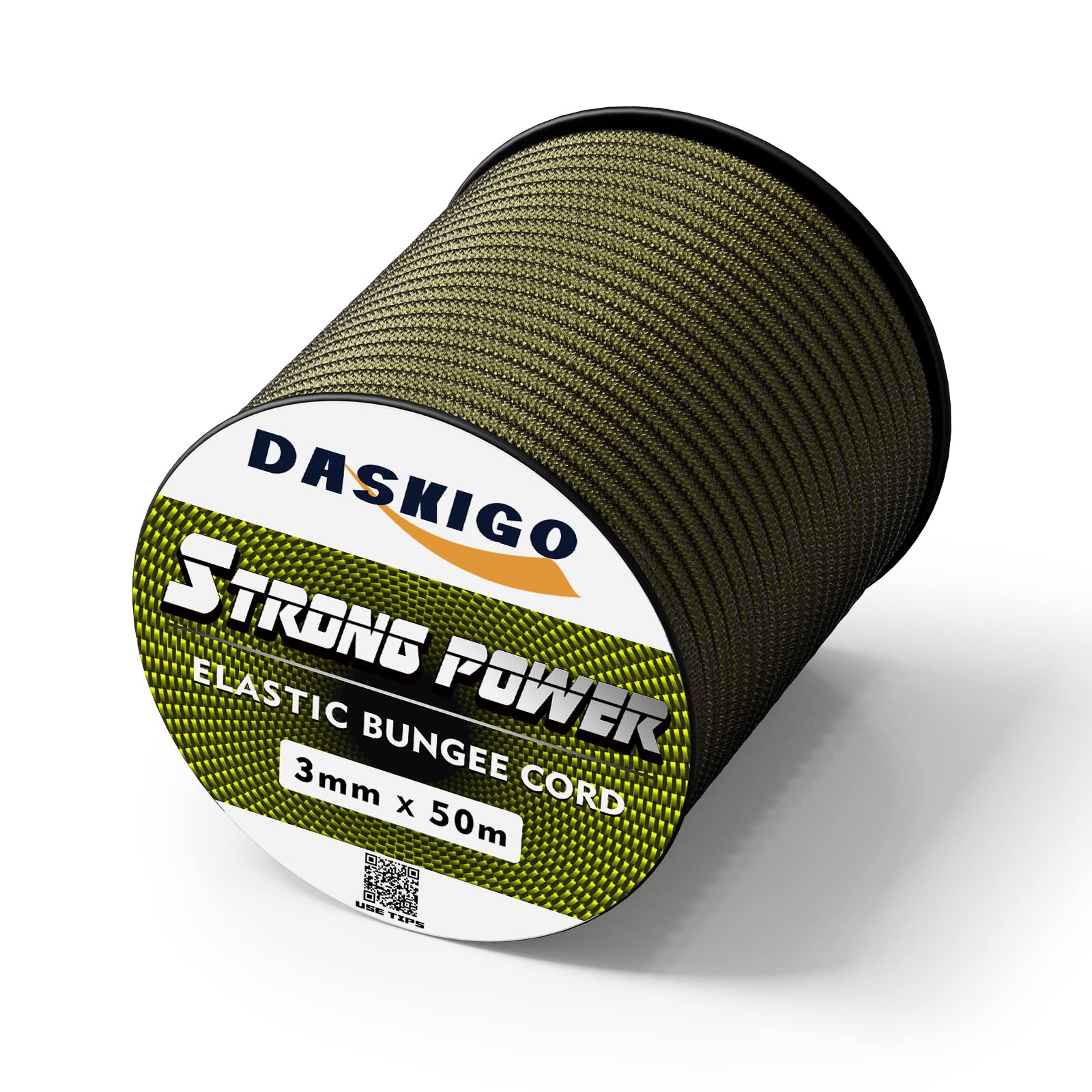 Bungee Cord Elastic Shock Cord, 3mm x 50M Army Green