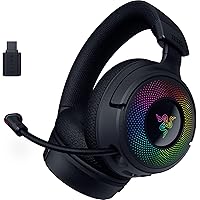 Razer Kraken V4 Wireless Gaming Headset: 2.4GHz, Bluetooth, USB - Super Wideband Mic - 40 mm Drivers - 9 Zone RGB Lighting -