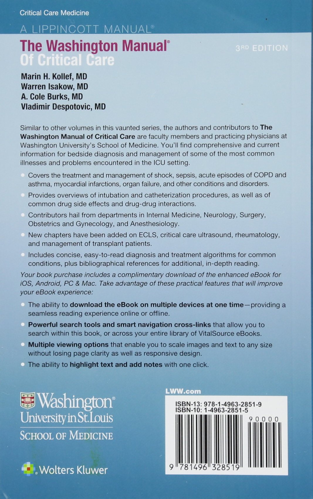 Buy The Washington Manual of Critical Care Book Online at Low Prices in  India | The Washington Manual of Critical Care Reviews & Ratings - Amazon.in