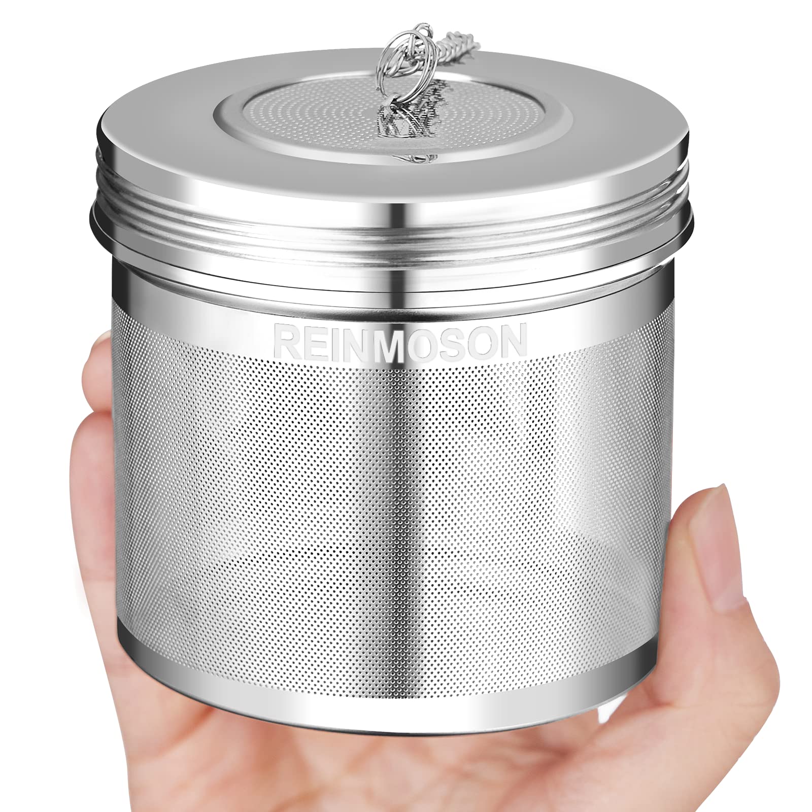 Photo 1 of Reinmoson 2 Pack Large Tea Ball Infuser for Loose Leaf Tea & Spice Ball for Cooking Soup, 304 Stainless Steel, Threaded Lid, Chain Hook, Extra Fine Mesh Tea Strainer Ball for Herb, Iced Tea