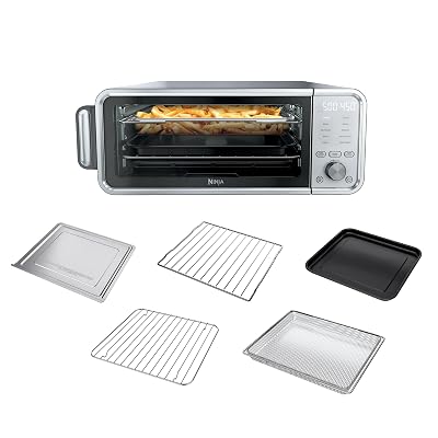 Ninja FT405CO 10-in-1 Digital Air Fry Oven with Extra Large Capacity, Flip Up and Away, Stainless Steel Body, and Temperature Control (Renewed)