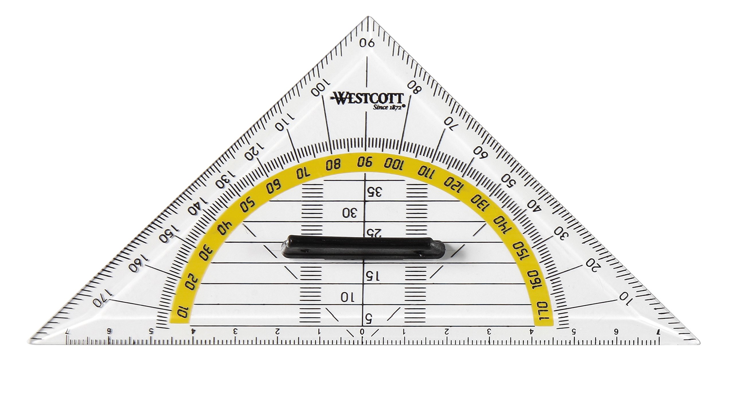 Westcott Set Square, Plastic, 14 cm, Transparent, Other Styles Available 20 Items 14 cm/mit Griff