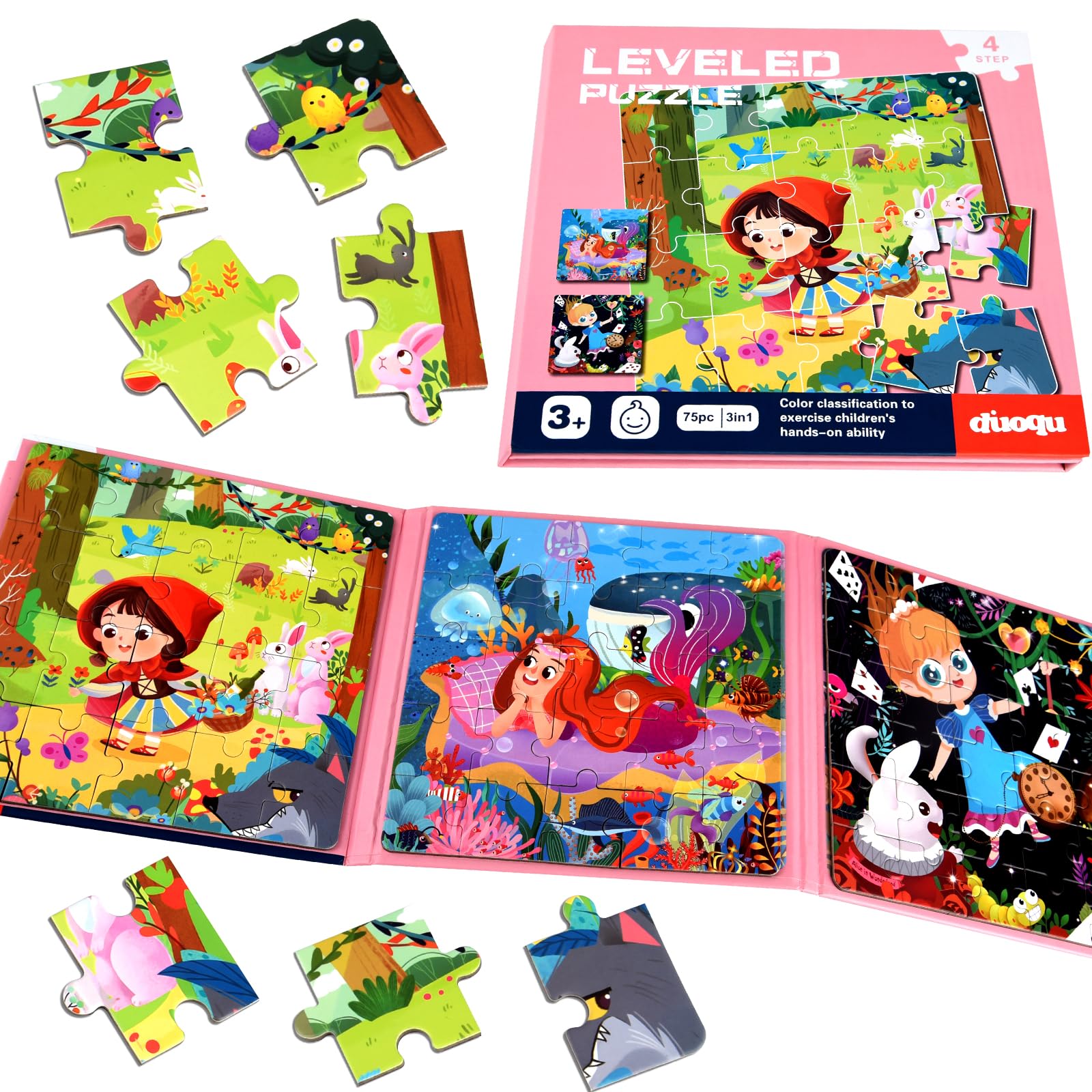 NEBURORA 75 Pieces Magnetic Puzzles for 2-5 Year Olds,Travel Games Travel Toys for Toddlers on Plane Car Ride, Jigsaw Games Plane Activities For Kids,Kids Birthday Gifts