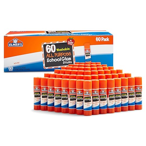 Elmer's All Purpose School Glue Sticks Washable 7 Grams 60 Count, 1 Teacher Brand