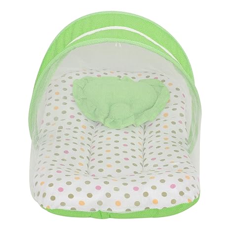 Superminis Multicolor Dot On White Base Design Bedding Set Thick Base, Foldable Mattress, Heart