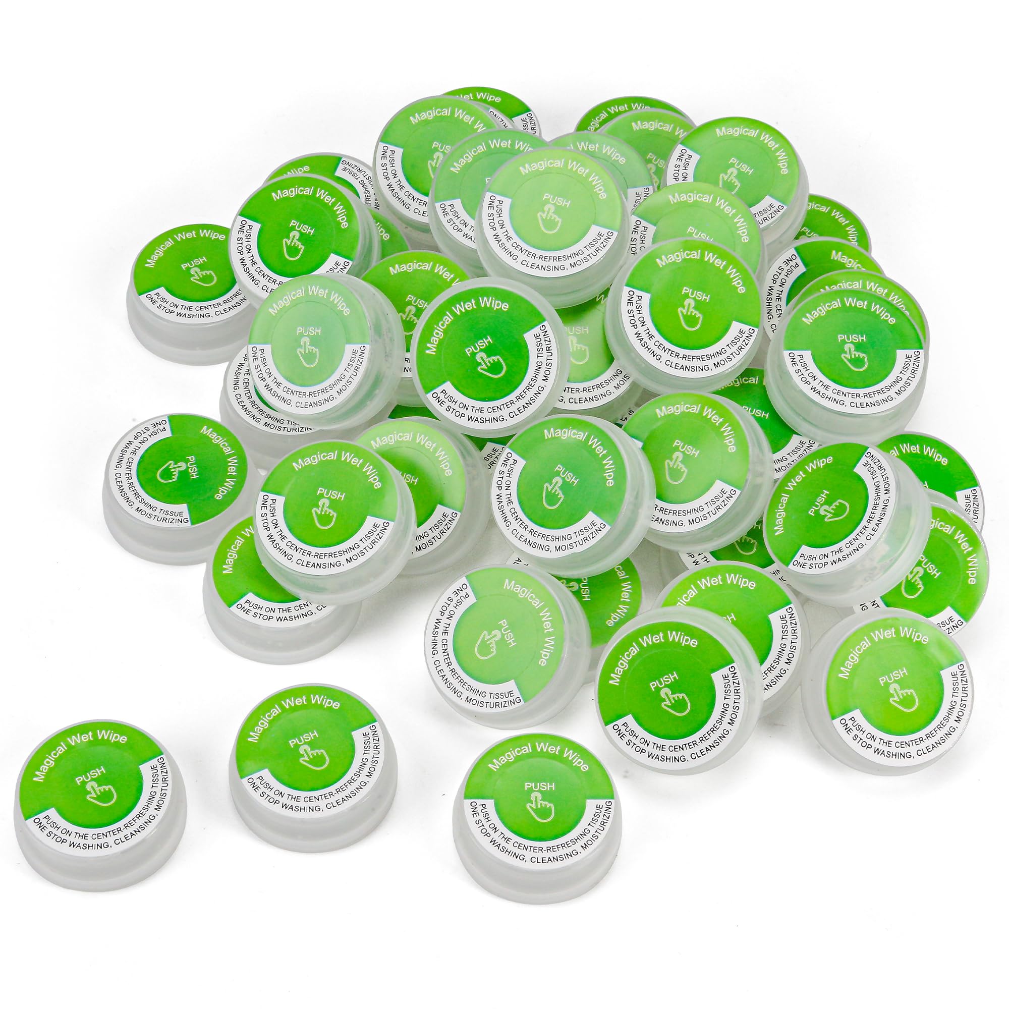 Photo 1 of 50 Pack Rose Fragrance Hand Wipes – Sanitizing Non-stimulating Press Push Up Towelettes, Individually Sealed Wet Mini Wipes, Alcohol-Free Moisturizing Cleaning for Travel, Gym & Outdoor Activities