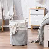 YOUDENOVA Cotton Rope Basket Large 58L 50cm x 38cm Grey with Handles view 9