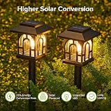 BUCASA Solar Lights Outdoor Garden 6 Pack Warm White Pathway Lights view 3
