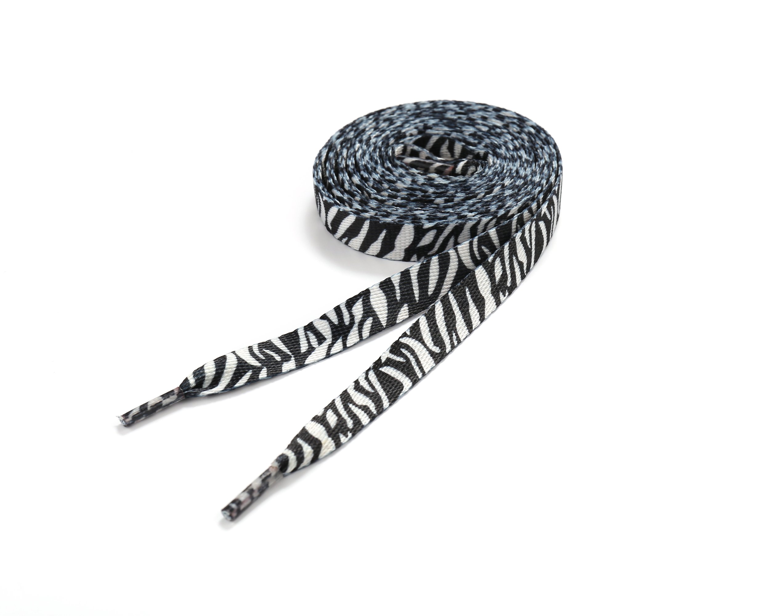 Zebra Flat Replacement Shoelaces (120cm x 11mm) – 1 Pair – Wide Durable Athletic Strings for Trainers, Gym Shoes & Skateboarding – Strong Flat Laces for Sneakers & Boots (Men & Women)