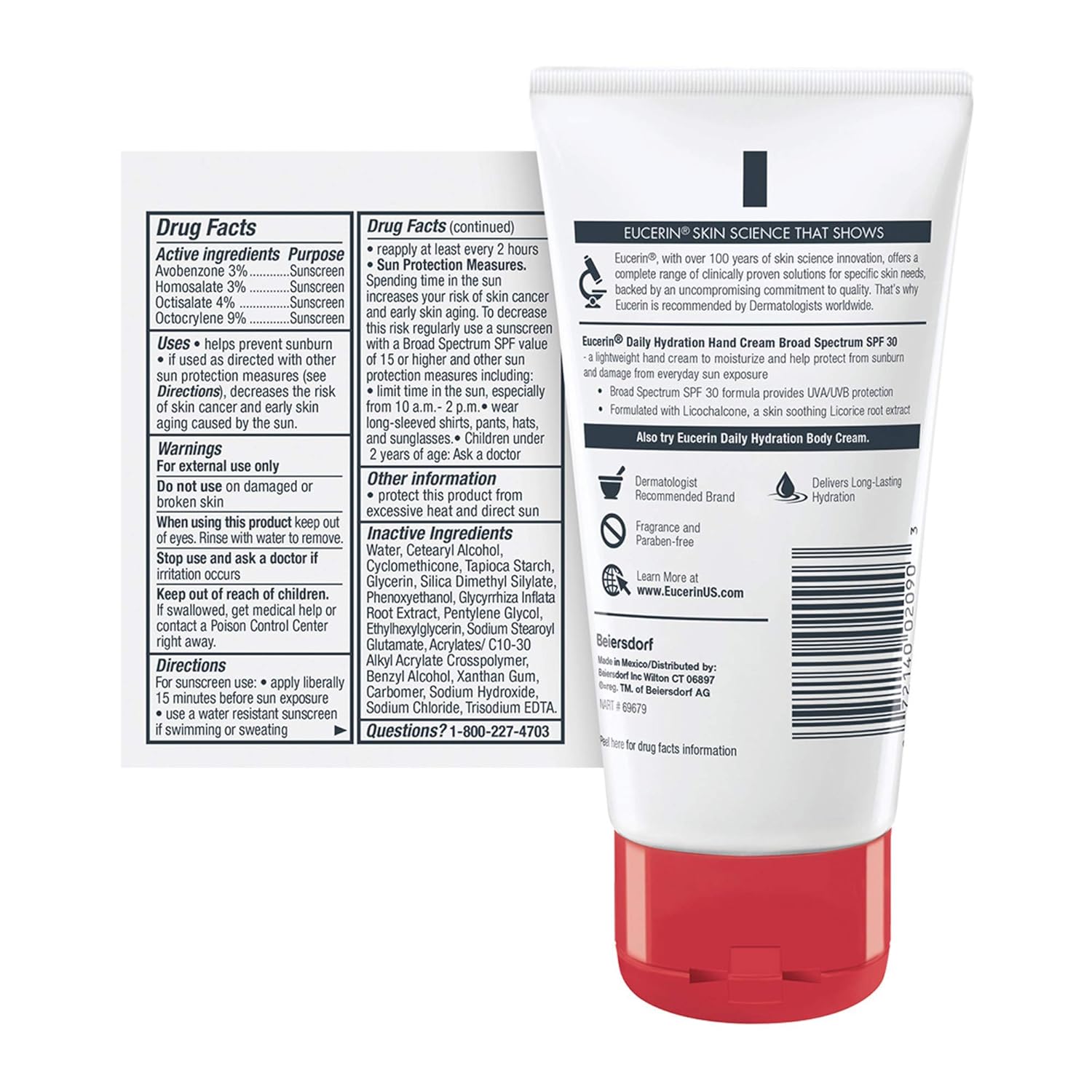 Eucerin Daily Hydration Body Cream with SPF 30 - Broad Spectrum Body Lotion for Dry Skin - 8 oz. Tube : Beauty