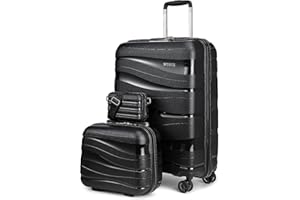 Melalenia Luggage Carry On Suitcase Sets, Expandable PP Hard Shell Suitcase with Spinner Wheels,Travel Luggage with TSA Locks 22x14x9 Airline Approved