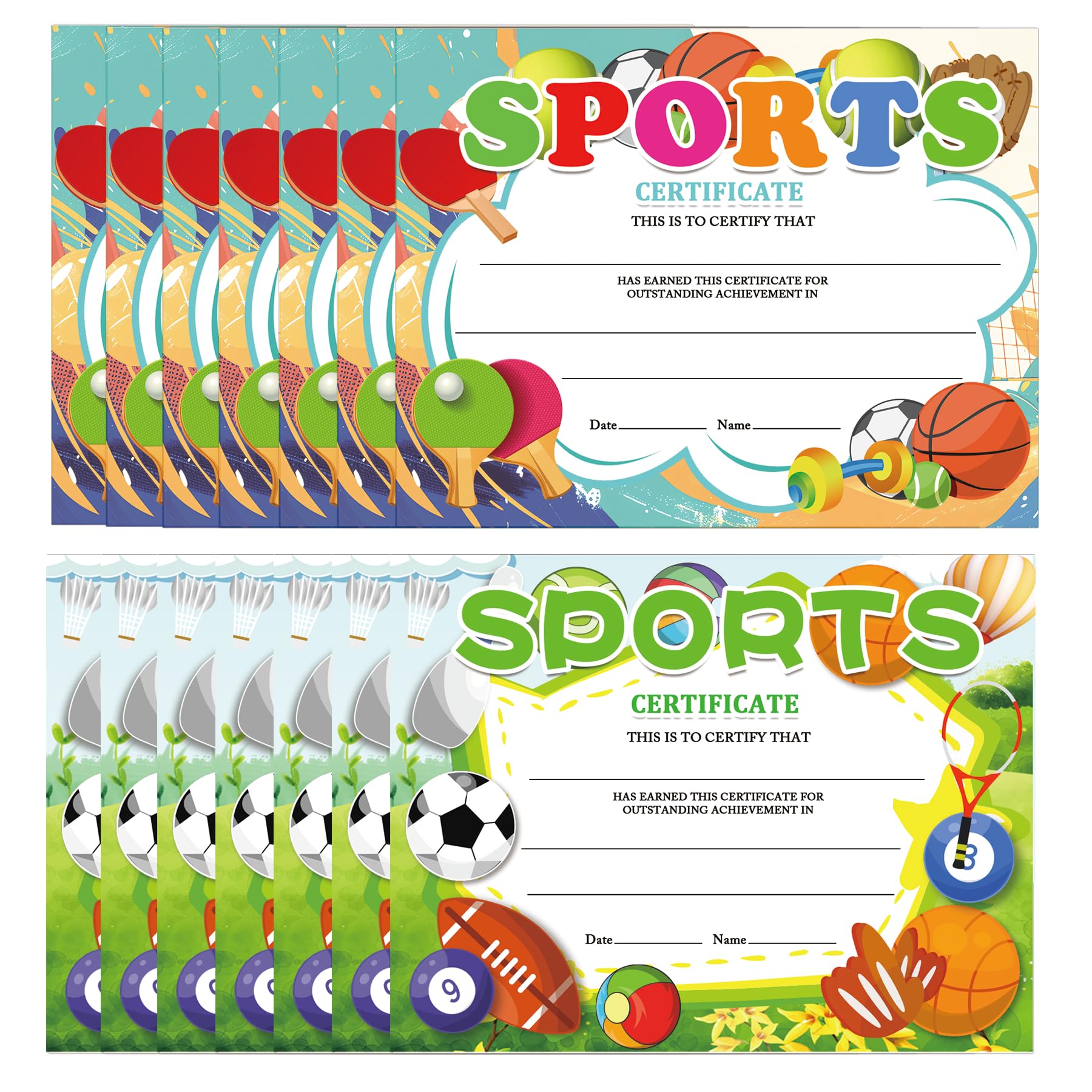 Remerabel 8.5x11 inch Student Recognition Rewards Certificates 20 Pcs School Achievement Rewards Certificates for PE Achievement