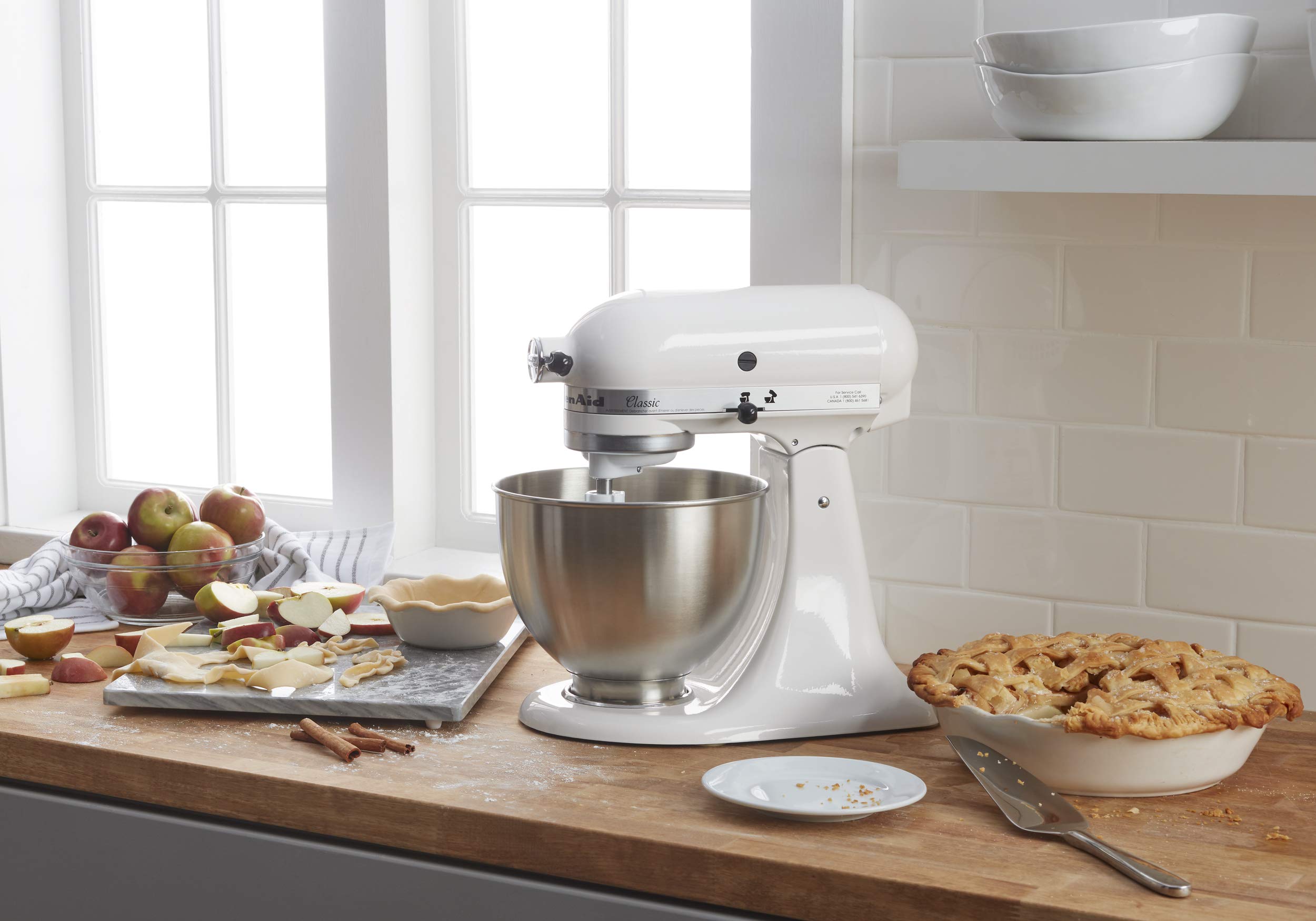 KitchenAid Classic Series 4.5 Quart TiltHead Stand Mixer, White