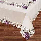 Touch of Class Cabernet Oblong Tablecloth Light Cream Light Cream 70 x 104 Inches Oblong