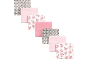 Little Treasure Unisex Baby Cotton Flannel Receiving Blankets, Rose Leopard 7-Pack, One Size