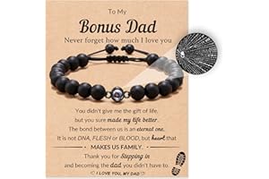 LAVEIR 100 Language Projection Bracelet for Men Teens, Natural Stone Gifts for Dad/Son/Nephew/Grandpa/Unlce/Brother