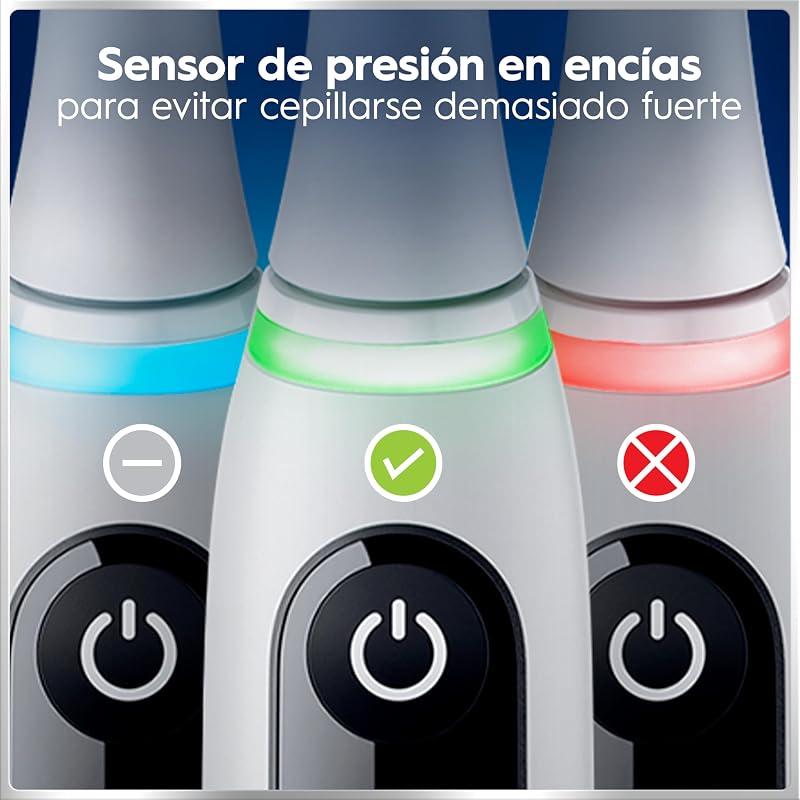 Escova de dentes elétrica oral-b io 6 cinza, 3 cabeças, 1 estojo de viagem, projetada por braun