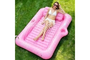 Zeraty 83'' x 50'' Inflatable Tanning Bed Pool Lounger, 2-in-1 Tanning Floating Rafts for Adults, Beach Backyard Personal Sun
