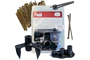 SQUEEEK NO MORE Squeaky Floor Repair Kit for Hardwood, Carpet, Vinyl & Linoleum – Complete Floor Squeak Repair Kit Includes Joist Finder Drill Bits, Tripod Fixture and 50 Counter-snap Screws