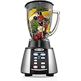 Oster Reverse Crush Counterforms Blender, with 6-Cup Glass Jar, 7-Speed Settings and Brushed Stainless Steel/Black Finish - B