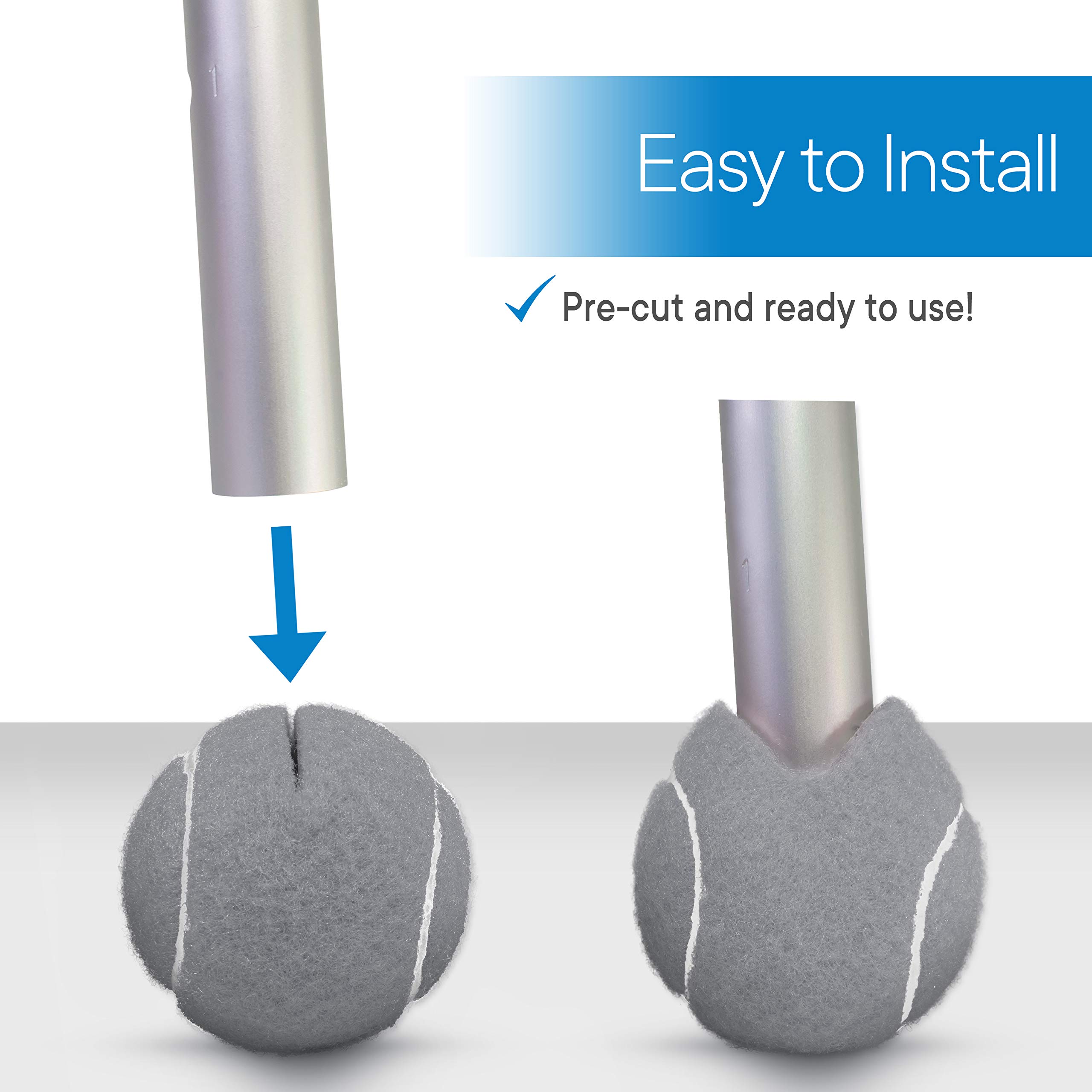 RMS Walker Glide Balls - A Set of 4 Balls with Precut Opening for Easy Installation, Fit Most Walkers (Grey)