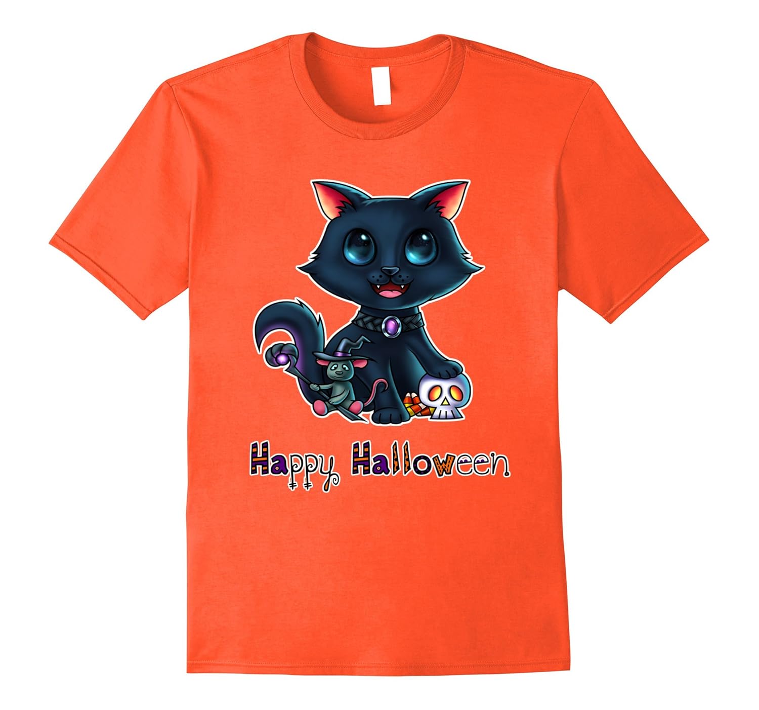 Cute Happy Halloween Cat Shirt- TPT