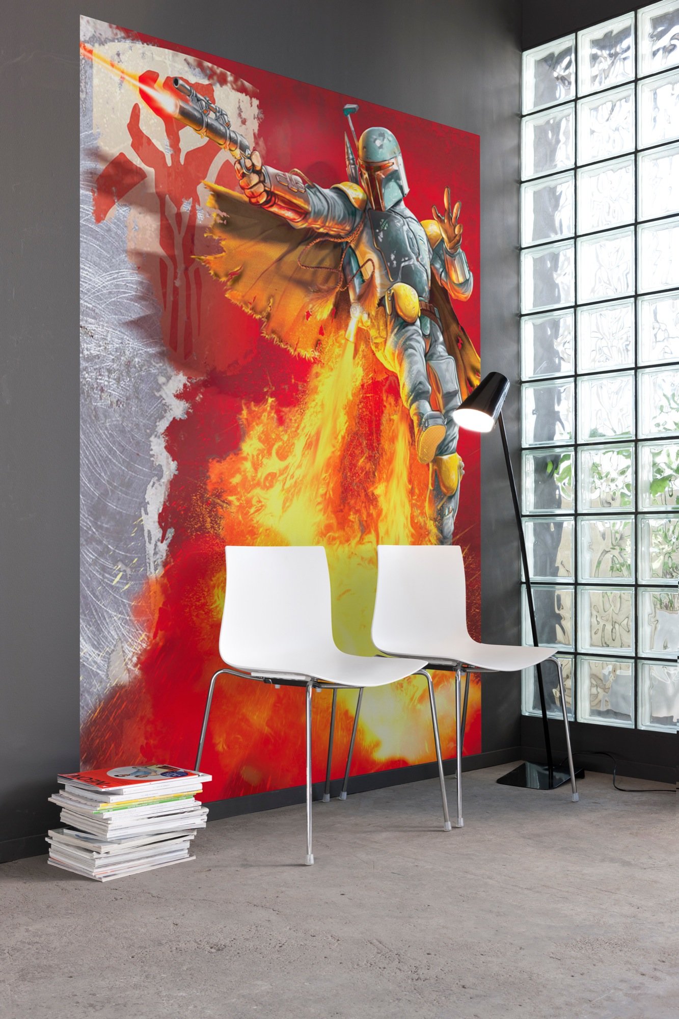 Komar Star Wars Boba Fett Wallpaper Mural, Vinyl, Multi-Colour, 184 x 0.2 x 254 cm