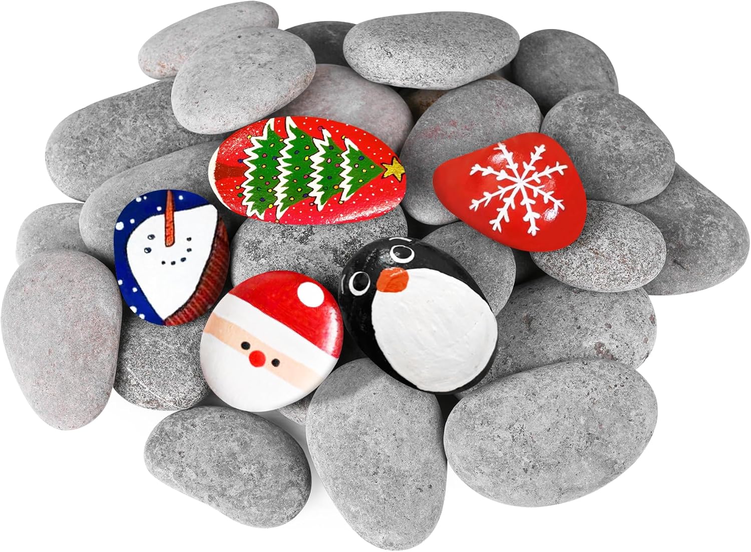 Paintings - River Rocks for Painting 30 Pcs Large 2-3 Inch Flat Smooth Painting Stones Craft Rock to Paint for Kids Crafts Painting Bulk