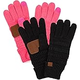 Funky Junque Womens Winter Gloves – Cute Knit Fleece Lined Touchscreen Texting Gloves for Women, Teen Girls Accessories