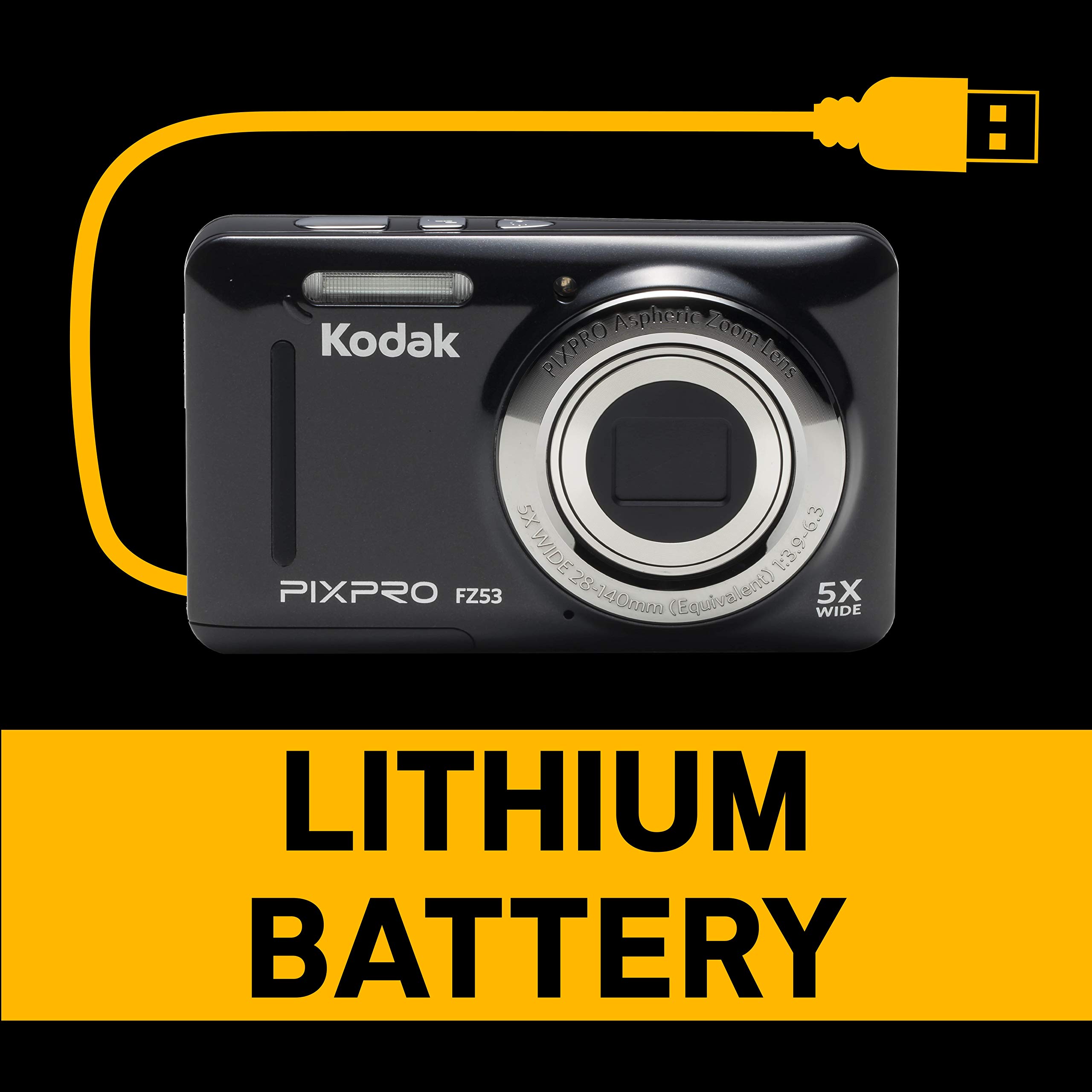 Kodak PIXPRO Friendly Zoom FZ55 (Red) With 32GB Memory Card Bundle on
