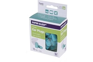 Flents Super Sleep Comfort Foam Ear Plugs/Earplugs | 10 Pair | Case Included | NRR 29 | Made in The USA