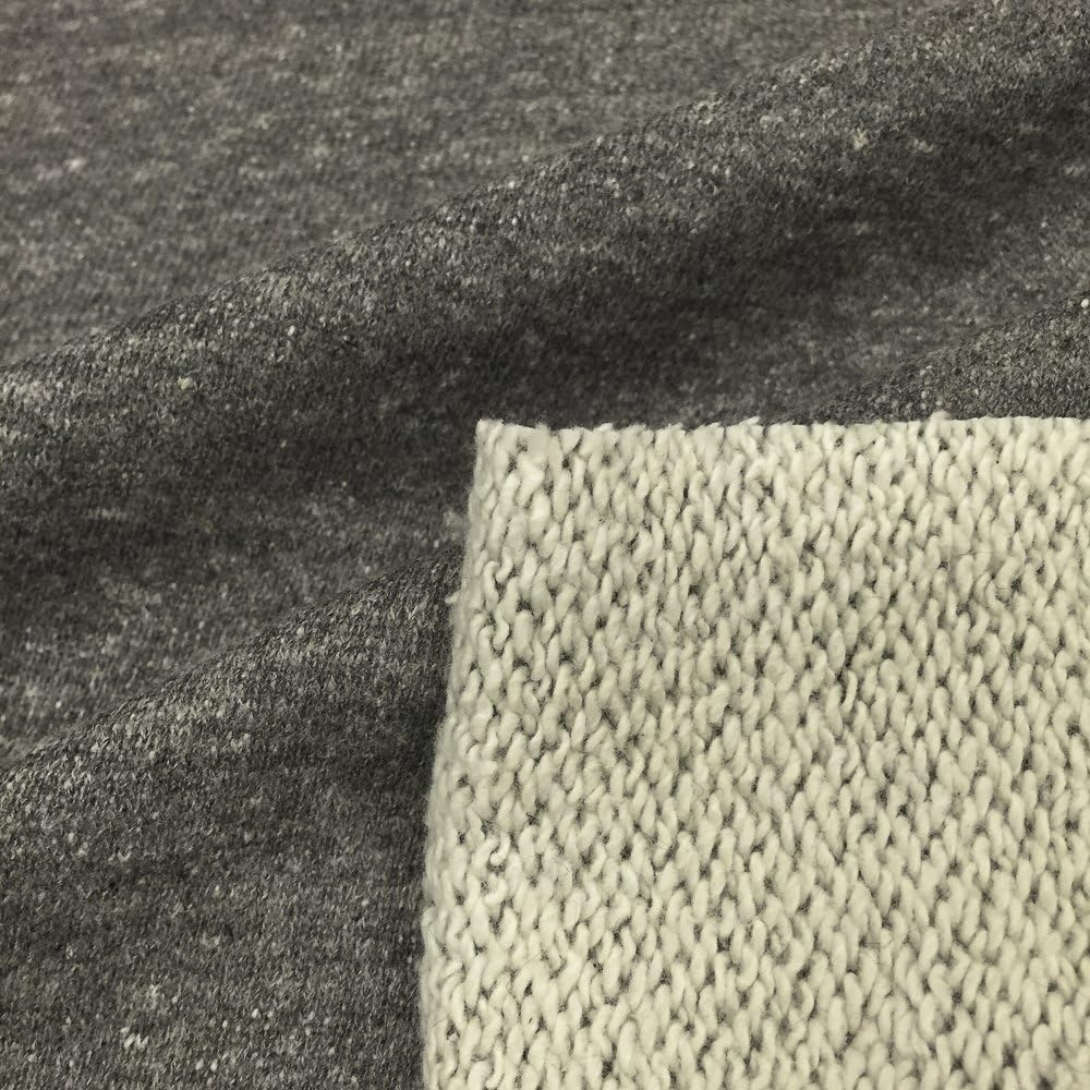 USA Made Premium Quality Poly Cotton Rayon TriBlend French Terry Fabric (Wholesale Price by the bolt) - Charcoal - 20 Yards