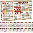 AZEN 200 Pack Lip Balm, Natural Lip Balm Bulk, Lip Care Product, Moisturizing Lip Balms for dry cracked lips - 12 Flavors