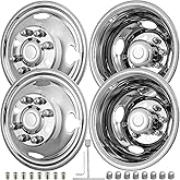 16"Wheel Simulators,16"8 Lug Stainless Steel Hubcaps with Wheel Lug Bolts Kit,Polished Finish,2Front Wheels/2Rear Wheels,Wheel Simulators Suitable for Ford E350/E450 (1992-2016,2018-2021;2017Not Fit)