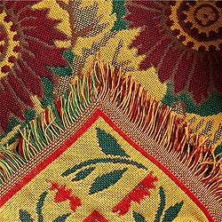 JIABOLANG Red Sunflower Throw Blanket with Fringe
