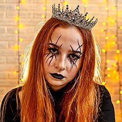 Black Crown for Women, Gothic Crystal Princess