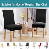 Granbest High Stretch Dining Chair Covers Set of 6 Black Jacquard Parson view 5