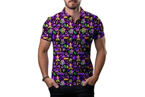 GDEWCRO Funny Golf Shirts for Men,Mens Hawaiian Shirts Short Sleeve Novelty Crazy Golf Shirts