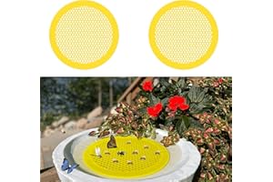 Bee Pontoon 2-Pack Bee Watering Station, Butterfly Watering Station, Garden Decor, Beekeeping Supplies - Circular Yellow