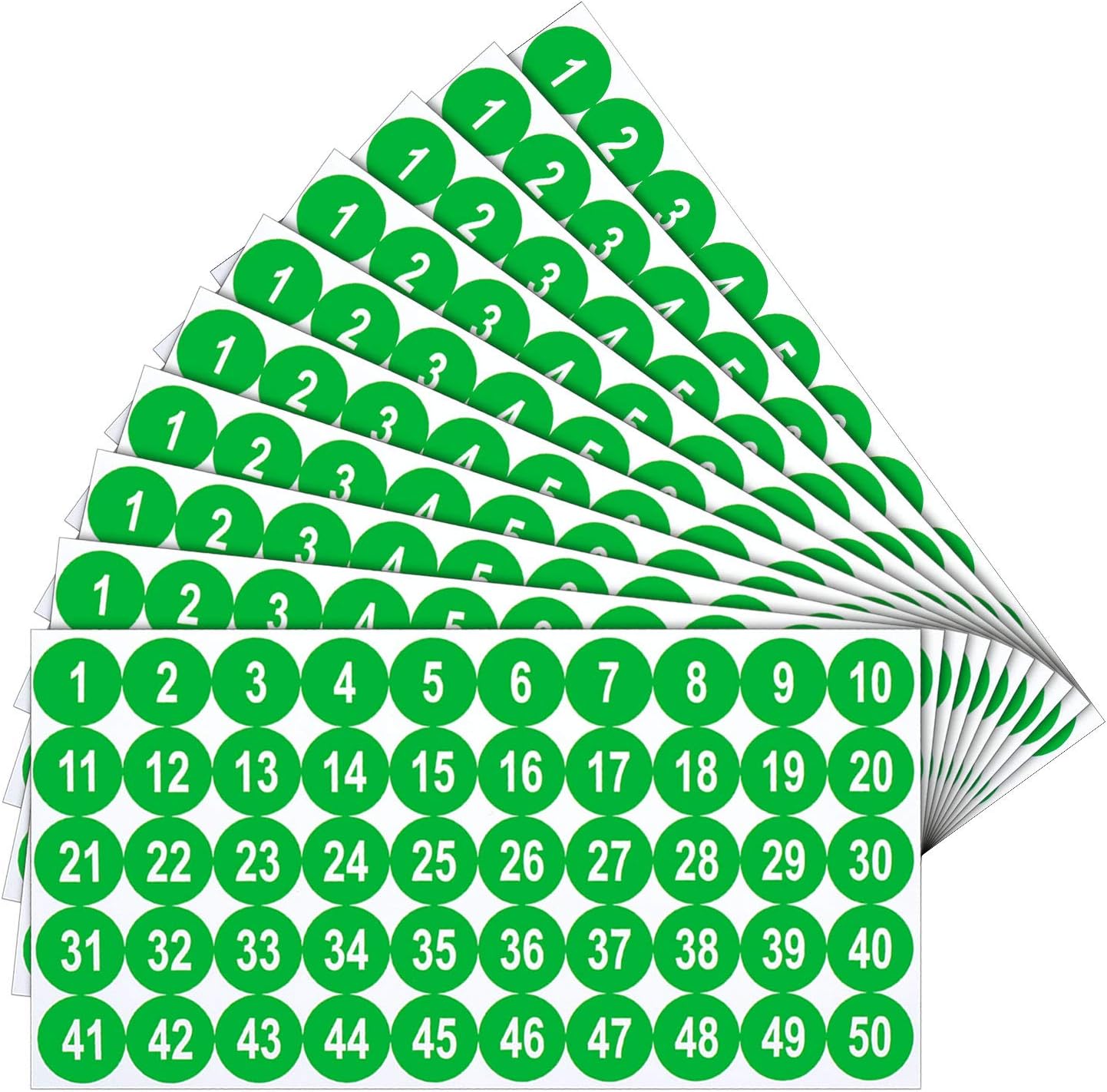 10 Sheets 1 to 50 Number Stickers Vinyl Consecutive Number Stickers 1 Inch Self-Adhesive Decal for Indoor and Outdoor Waterproof Labels Number Inventory Stickers for Inventory Storage Classification