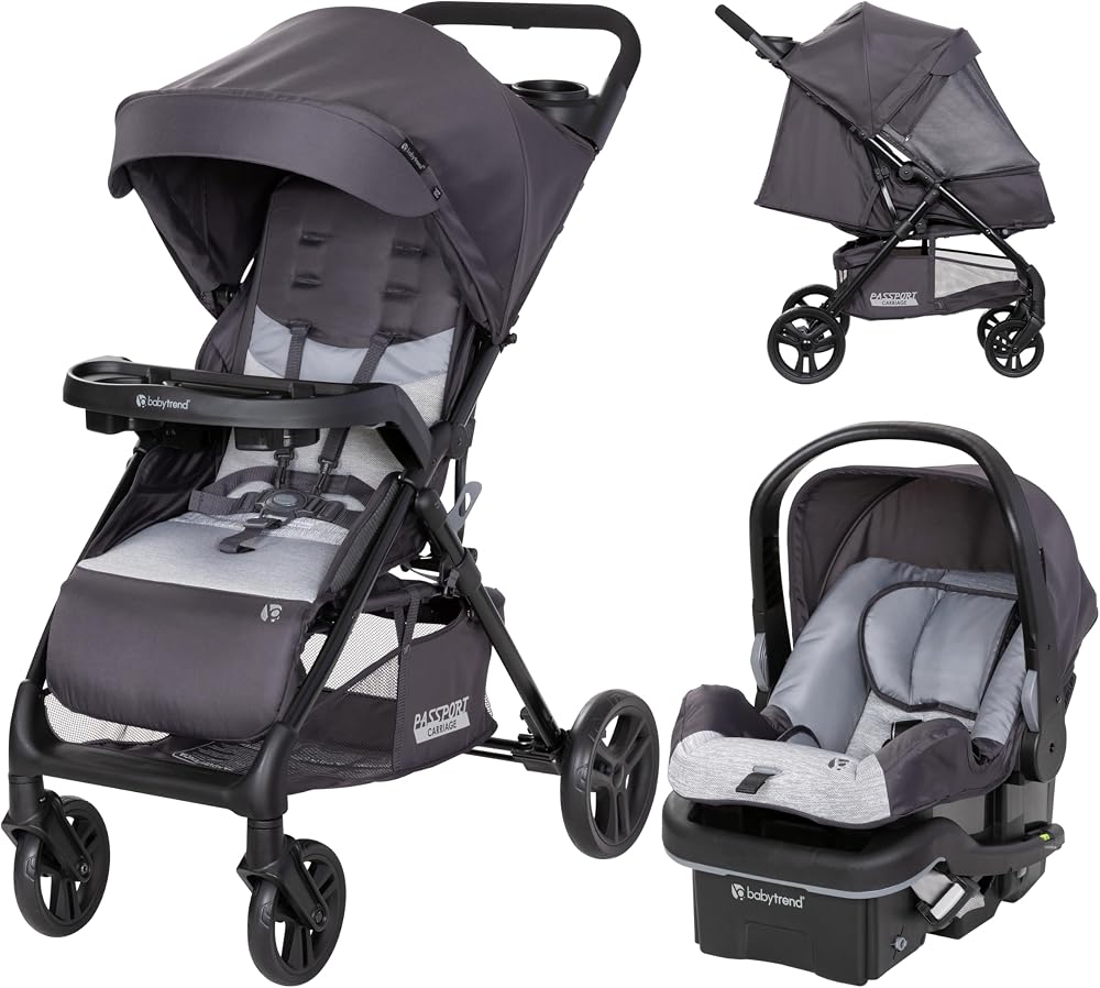 Baby Trend Passport Carriage Travel System, Silver Sky