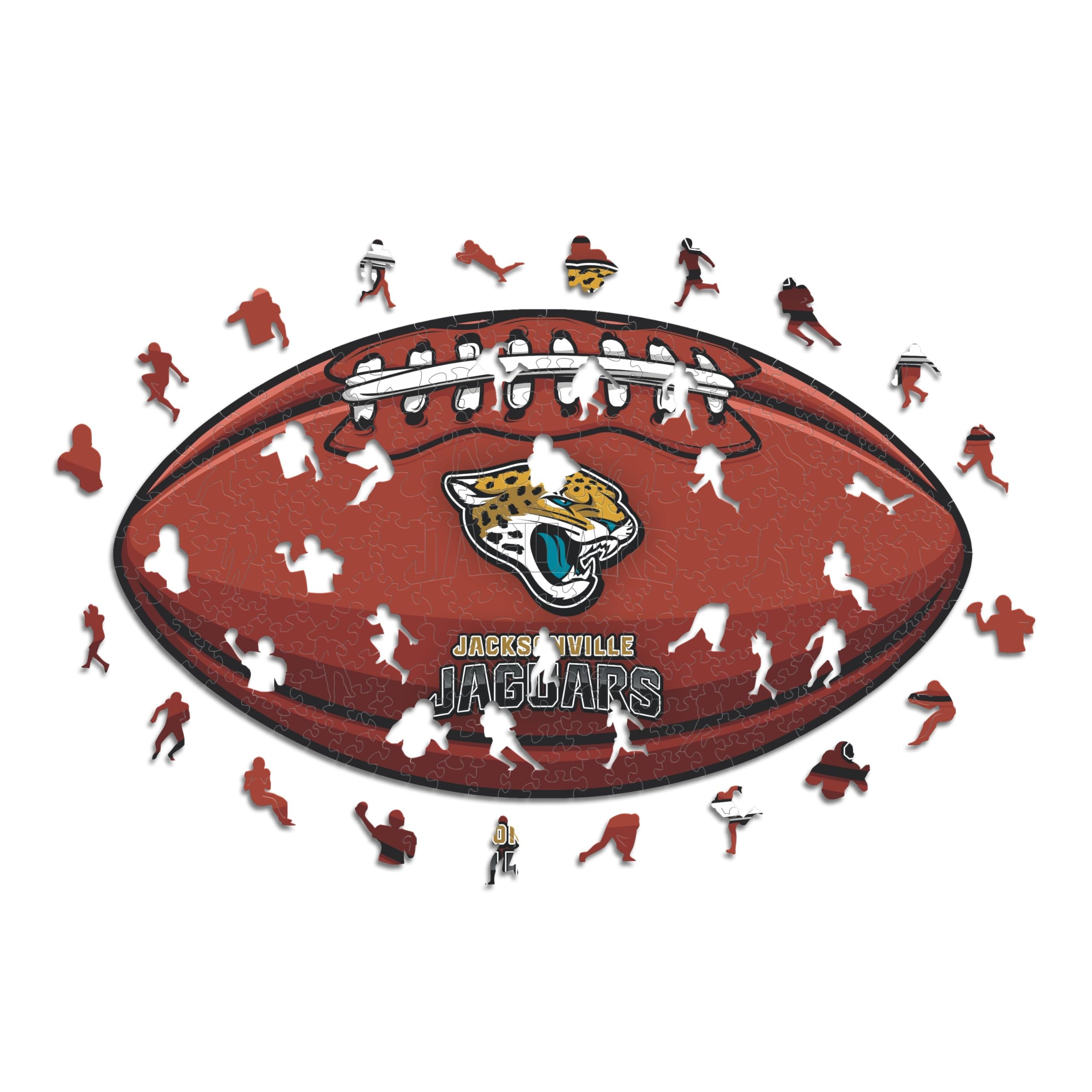 Iconic Puzzles, Jacksonville Jaguars Crest, 100% eco-sustainable wooden puzzle with official license NFL, size L, 500 pieces