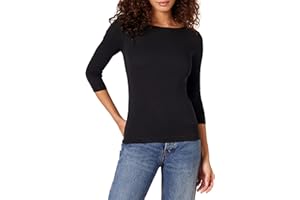 鶹 Essentials Womens 3/4 Sleeve Boatneck T-Shirt